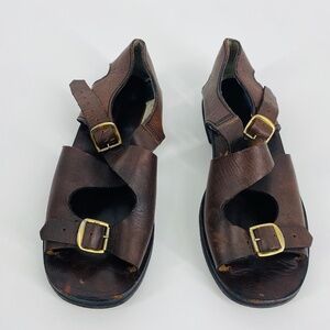 Pre-Owned Guatemalan Artisanal Leather Sandals – Size 38 (US 8)